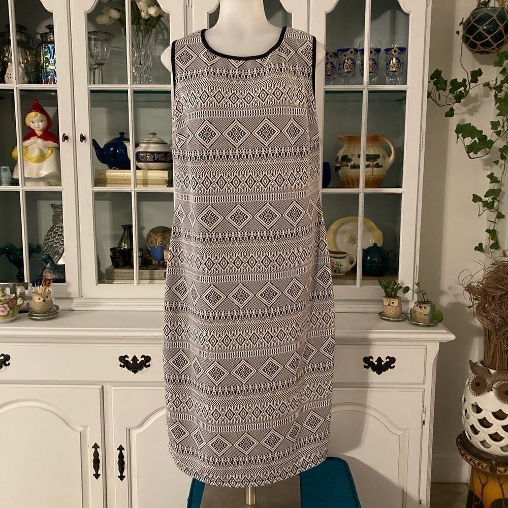 Shift dress | 1X | Olivia Matthew’s | B&W